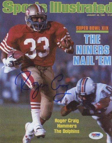 ROGER CRAIG SIGNED/AUTO'D SAN FRANCISCO 49ERS SPORTS ILLUSTRATED 8X10 PHOTO--PSA