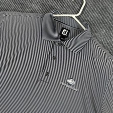 FootJoy Polo Shirt Mens Large Black Striped Short Sleeve Performance Golf
