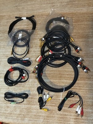 Lot of RCA Cables 1/8'' Audio Adaptor Equipment Stereo Various Sizes Connections