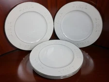 vintage set of 6 sango florence porcelain dinnerware platinum trim plates