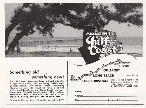 1956 Mississippi's Gulf Coast: Something Old, Something Vintage Print Ad