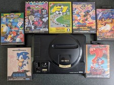 Sega Mega Drive Home Console Full Set Up 2 Controllers And 7 Games
