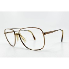 Safilo Elasta 3726 K2H Aviator Eyeglass Frames Bronze Brown Italy 145mm Mens