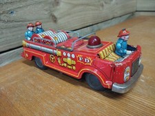 Nomura Tin Plate Firetruck Japanese Japan 1950s Vintage Kids Toy Decorative Prop