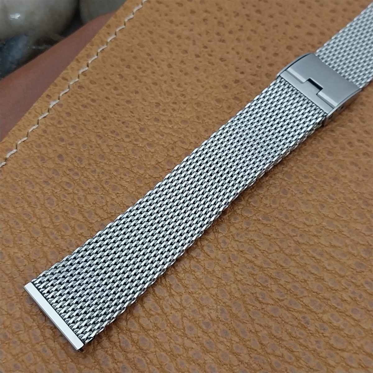 17.2mm JB Champion Stainless Steel Mesh nos 1960s Vintage Watch Band View 2