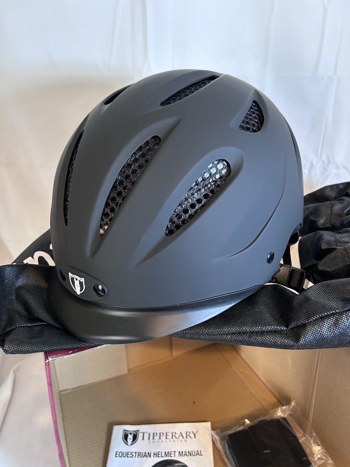 Tipperary Equestrian Sportage Helmet #8500  7 1/2-7 5/8 Black Size XL New