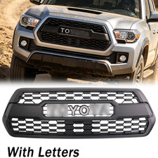 Front Bumper Grille With Letters Black Abs Grill Fit For 2016-2022 Toyota Tacoma