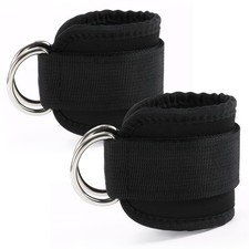 2 PCS Weightlifting Straps with D Ring,Adjustable Wrist Cuffs Gym,Padded Wris...