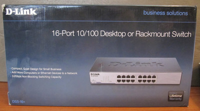D-Link DSS16+ 16-Ports Desktop or Rack-Mountable Switch 10/100 802.3AZ Open Box