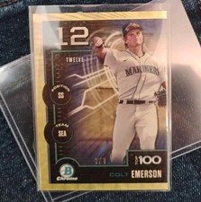 2025 Bowman Bowman Scouts Top 100 Colt Emerson #BTP-12 SuperFractor /1 (RC)