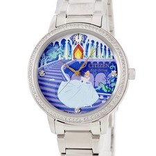 CITIZEN Eco Drive Cinderella FE7041-51W Unused Crystal Disney Princess Col