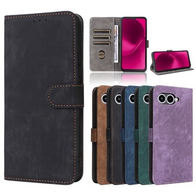 für  T-Mobile T Phone 3 5G Case, Retro RFID Leder Geldbörse Card Stand Cover