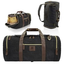 Duffle Bag for Travel - 50L Canvas Duffle Bag Weekend Overnight Bag Black