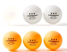 Professional Ping Pong Balls 3-star 40+ ABS Material High Elastic Resistance 5PK