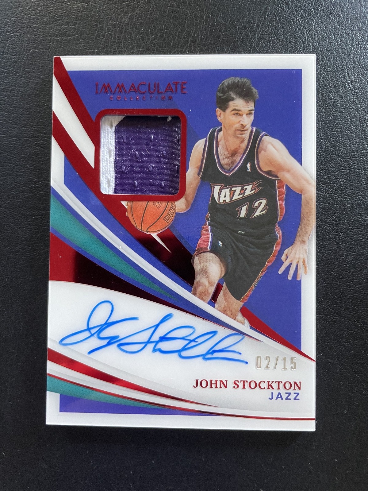 2020 Panini Immaculate Collection Ruby John Stockton 2/15 Patch Auto Autograph