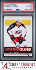 2012 UPPER DECK #217 ANDREW JOUDREY RC YOUNG GUNS POP 3 PSA 10