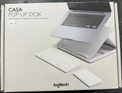 Logitech Casa Pop-up Desk Kabellose Tastatur & Touchpad Set - Weiß