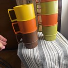 TUPPERWARE STACKING MUGS Set 7 Plastic Vintage Grandmacore Cottage AA — photo 2