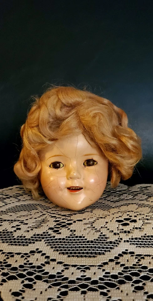 Cabeza de muñeca Shirley Temple Composición años 30 vintage Foto 2 de 4