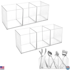 Rainmae Extra-Large Plastic Cutlery Organizer Caddy – Stylish Utensil Holder