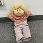 Cabbagepatch Kids Vtg 80sToy With Outfit Signed Boy Blue Eyes Blonde Hair Dimple
