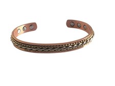Tri Tone Solid Pure Copper Magnetic Cuff - Arthritis Therapy Bracelet Twist