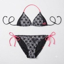 RARE VTG FOX RACING MX Bikini Set Black All O...