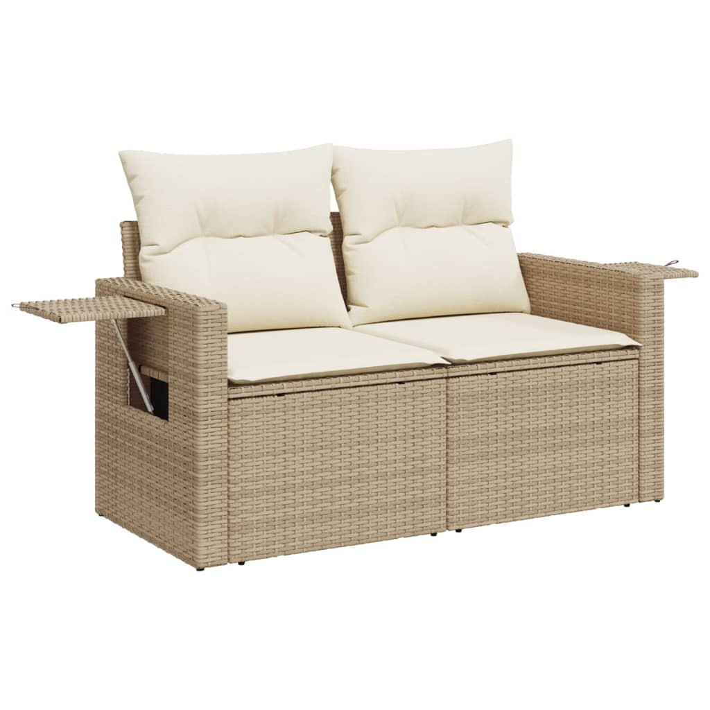 Garden Sofa Set Beige Poly Rattan Large Modular Garden Sofa Set