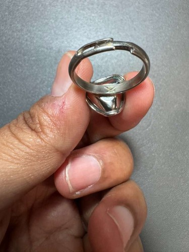 Vintage Native American Sterling Silver Ring with turquoise with X adjustable - Picture 3 of 3