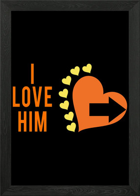 Heart I love Him Framed Wall Art Poster Canvas Print Picture