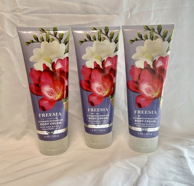 BATH & BODY WORKS FREESIA BODY CREAM 8 OZ (LOT OF 3 PCS)