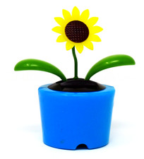 New Solar Powered Dancing Sunflower with Blue Pot