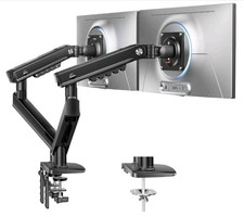 HUANUO HNDS12 Dual Monitor Arm 13"-40" Gas Spring Mount with USB Hub - Black