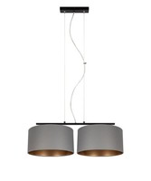 HäNgelampe Esszimmer Blendarm Stoff Schwarz Graphit Gold 70 Cm Pendelleuchte E27