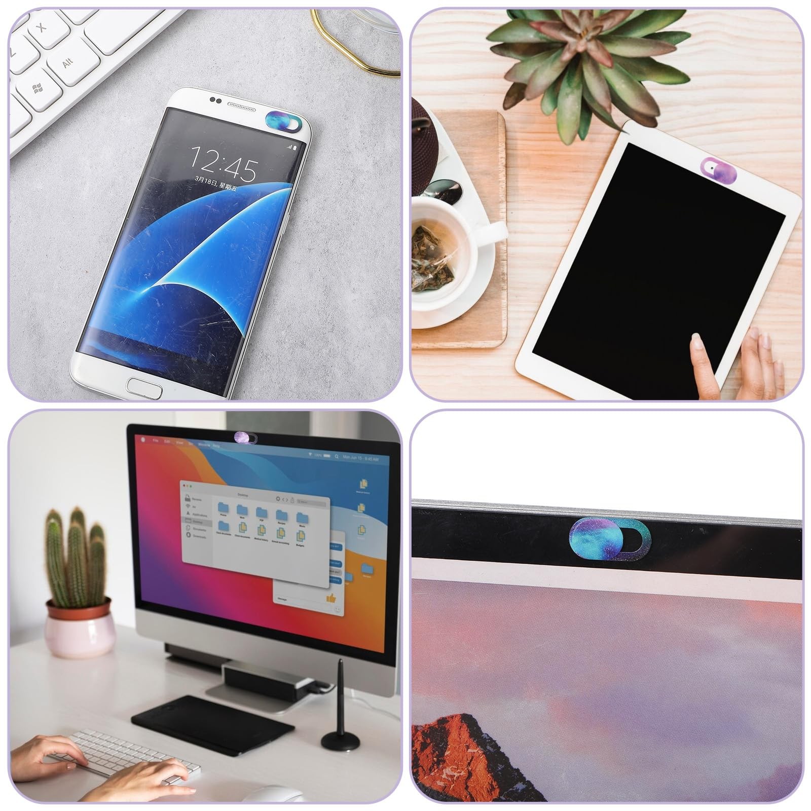 8PCS Laptop Camera Cover Slide, Starry Sky Webcam Cover Slide Phone Camera Co...