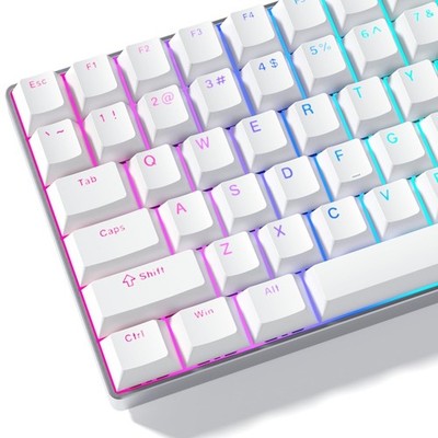 White Shine Through PBT Custom Doubleshot Keycap Set MX Switch 60 75 100 Pct
