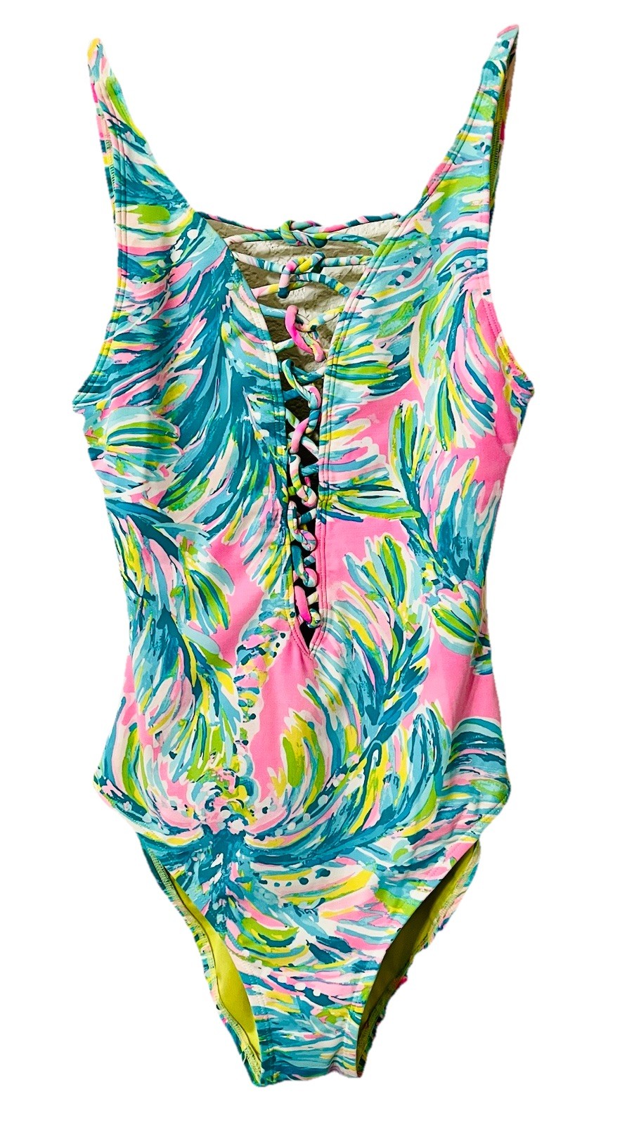 Lilly Pulitzer Size 0 Lattice One Piece Bathing Swimsuit NO Contour Pads