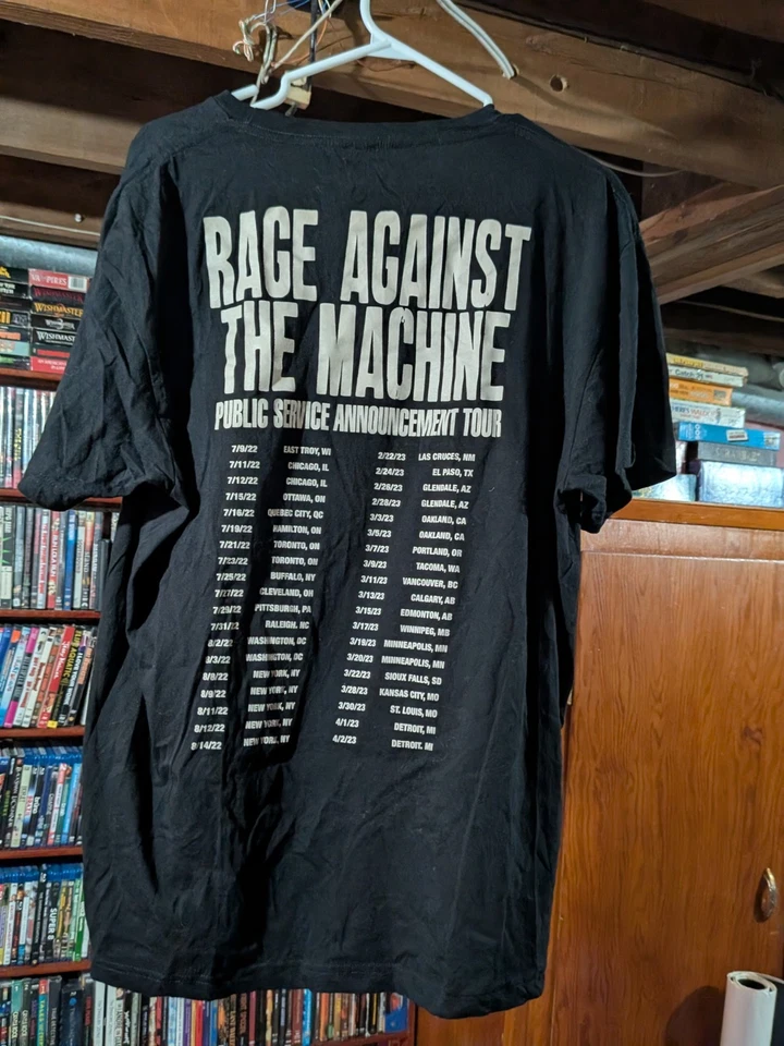 Rage 2022 Tour T-Shirt XL RATM rage against the machine concert robot lady - Image 2 of 3