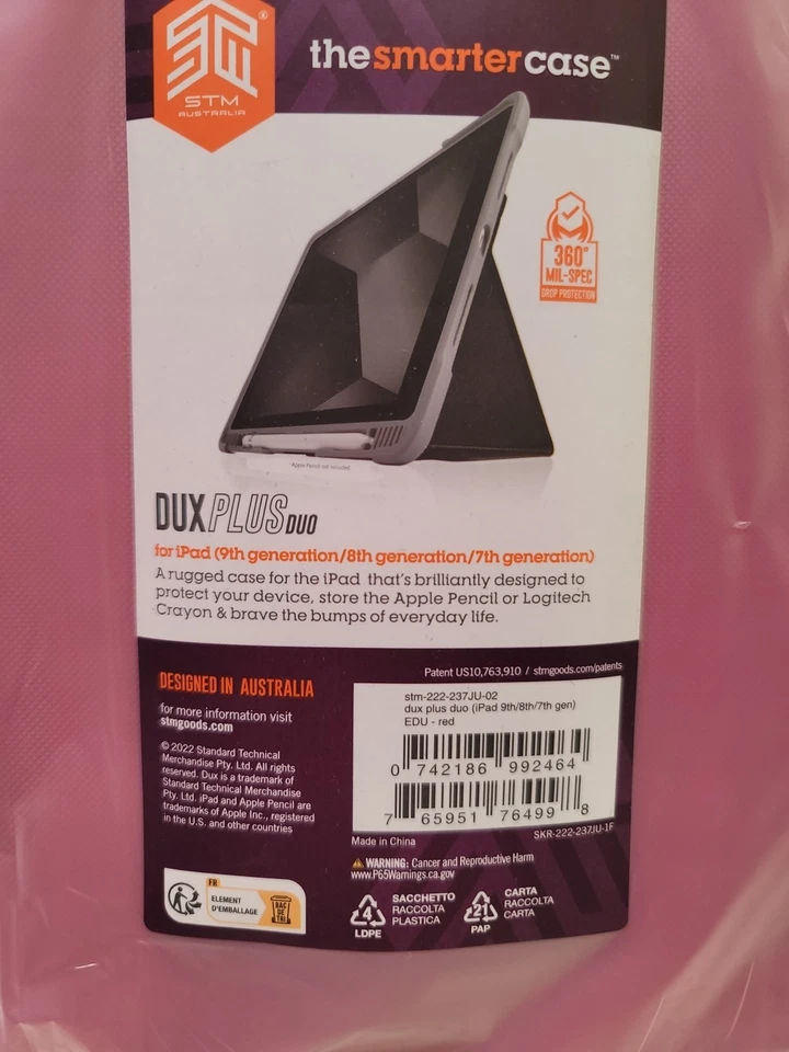 STM Bags DuxPlus Duo Folding Case for 10.2" iPad - Red - Image 2 of 3