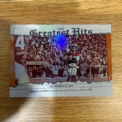 2026 Topps Brock Purdy 2025 Greatest Hits Orange /25 04/25 49ers #25GH-BP