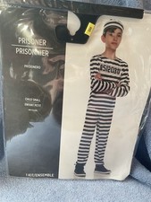 Kids Prisoner Inmate Convict Costume Halloween Kids Child small Stripe