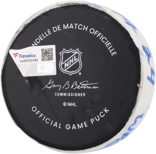 Mark Scheifele Jets GU Goal Puck 3/19/2024 vs Rangers - 3rd of 3 Goals Scored - Picture 3 of 3