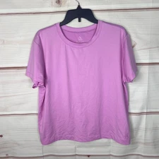 Alpine Design Top Womens L Purple Short Sleeve Active T-Shirt Crew Neck Stretch