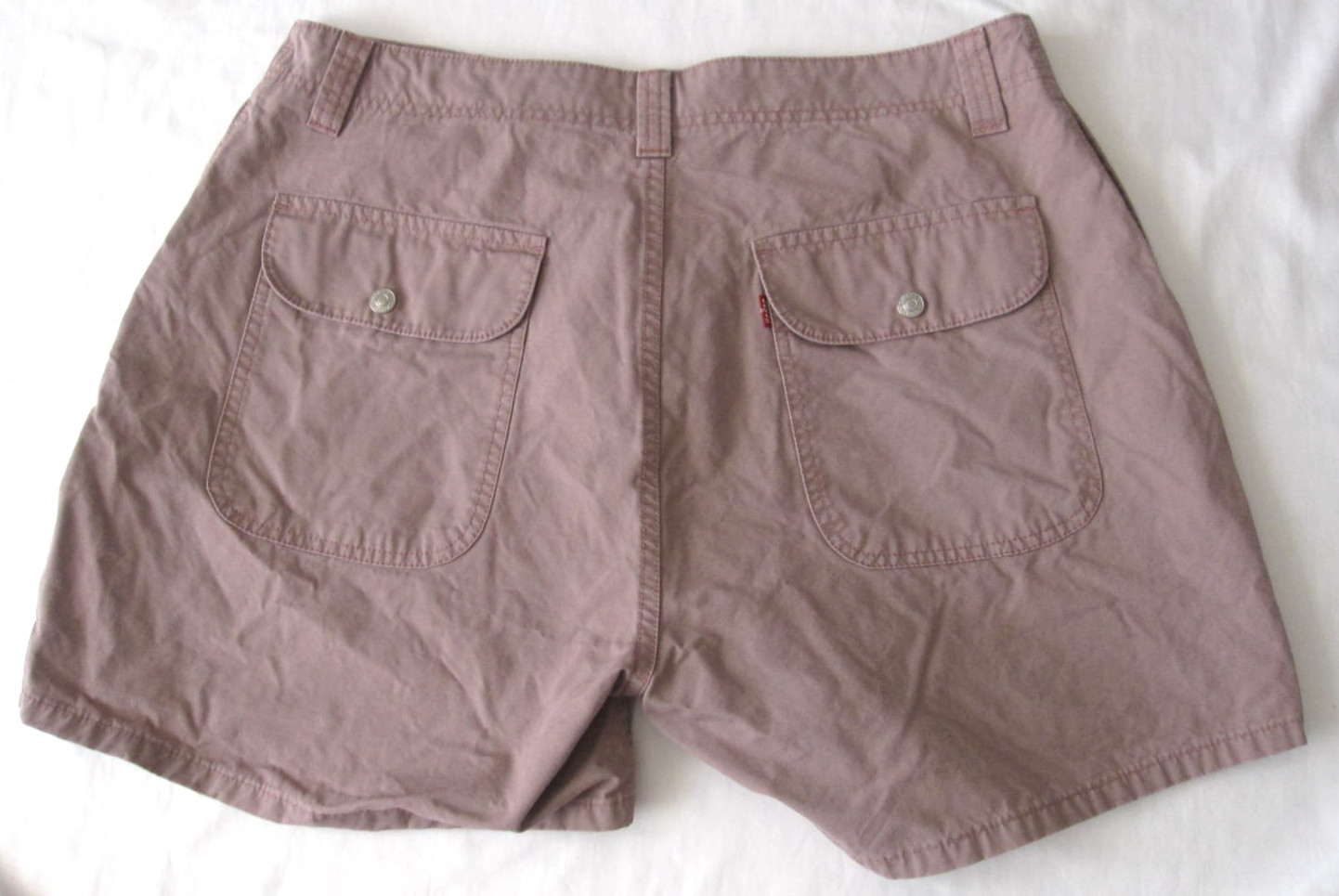 Y2K Vtg Levis Batwing Chino Shorts Comfort Loungewear Minimalist Sz 16 (WP368) thumbnail 3