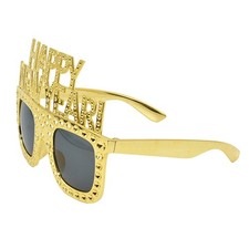 Golden Reusable Funny Eyeglasses 2023 New Year Party Decor and Photo Props