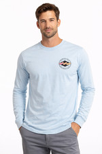 Billabong Mens T-Shirt New S Light Blue Long Sleeve Rotor Diamond Cotton Blend