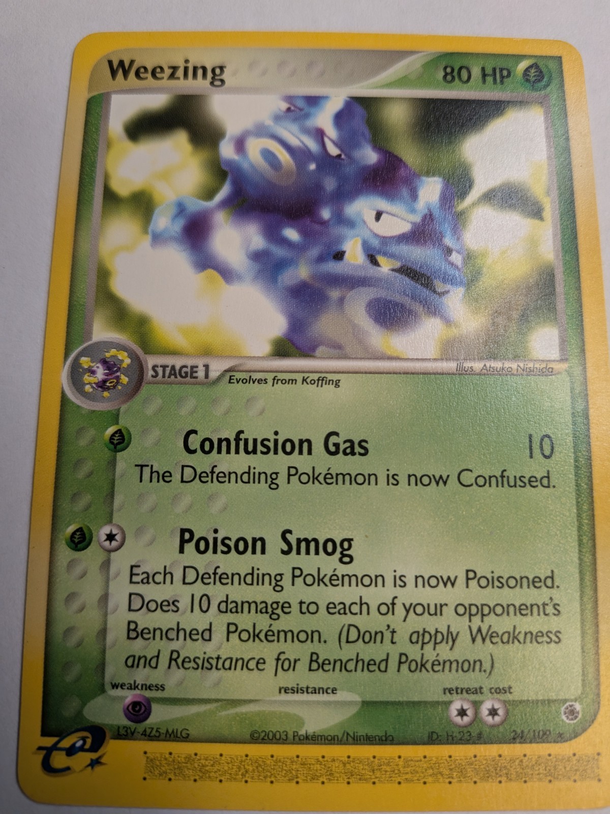 WEEZING 24/109 - Rare NON-HOLO - EX Ruby and Sapphire - Pokemon Card 