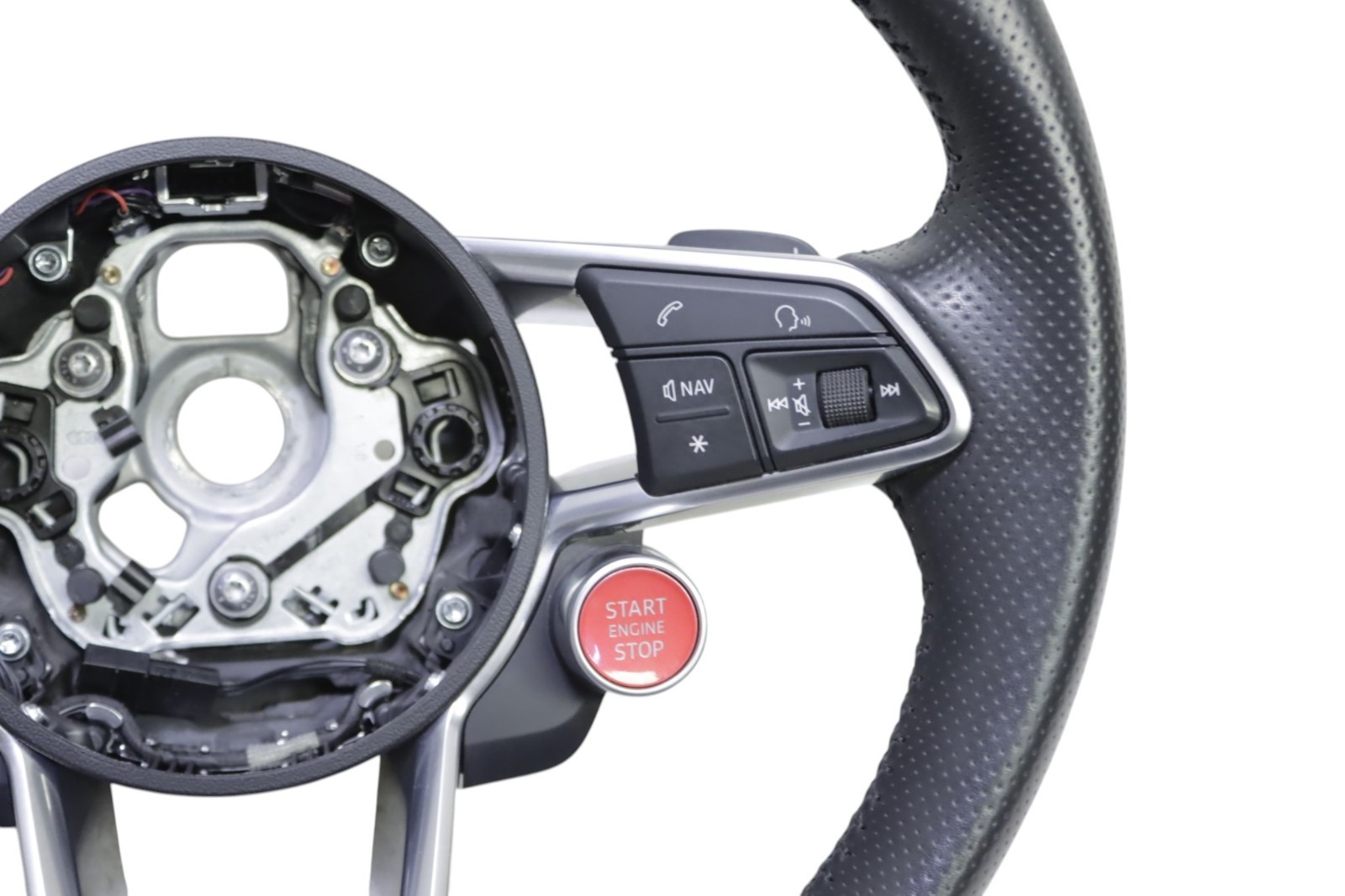 *Damaged* Audi R8 V10 4S Front Black Leather Steering Wheel 2017 - 2023 OEM