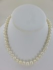 Beautiful White Pearl Choker 6mm w/14K Yellow Gold Ball Clasp 15" Necklace — photo 1