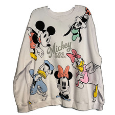 NWT  Rare/Unique Disney Mickey And Friends Sweatshirt White 3X 